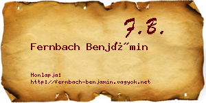 Fernbach Benjámin névjegykártya