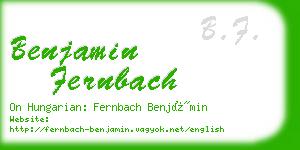 benjamin fernbach business card